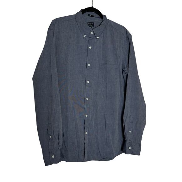 NWT J.Crew Navy Blue Long Sleeve Button Down Slim Flex Washed Shirt Size Mens XL - Picture 1 of 6